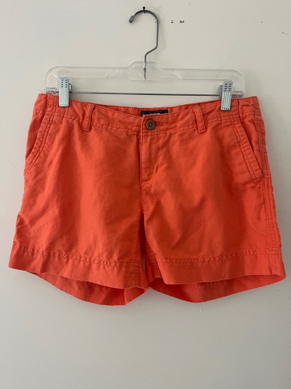Y2K The North Face Orange Cotton Linen Blend Low Rise Chino Shorts Sz 4 long